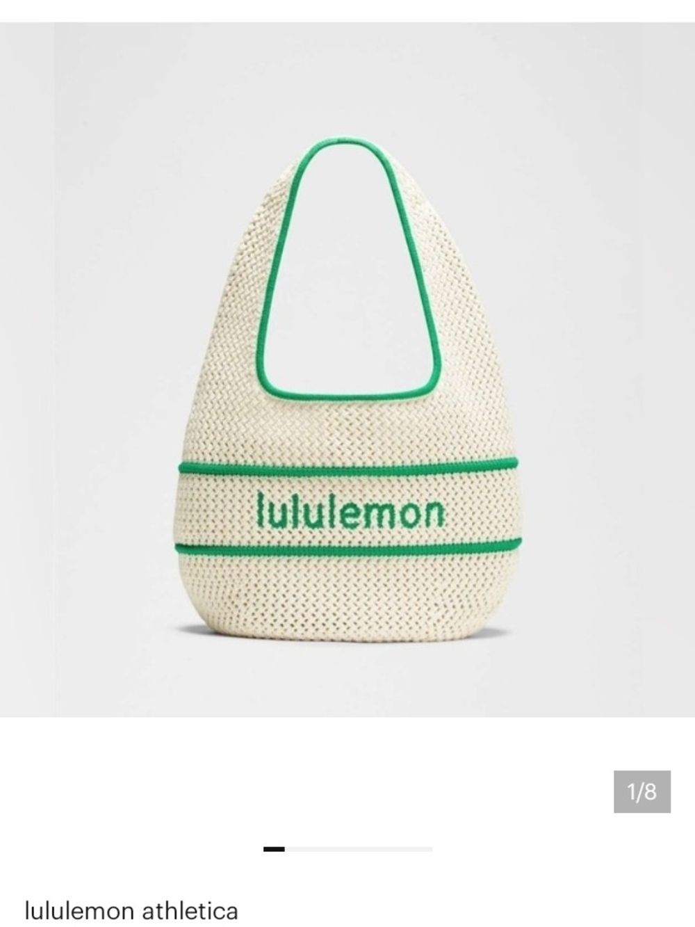 lululemon Cotton Crochet Shoulder Bag 7L in Cream & Green